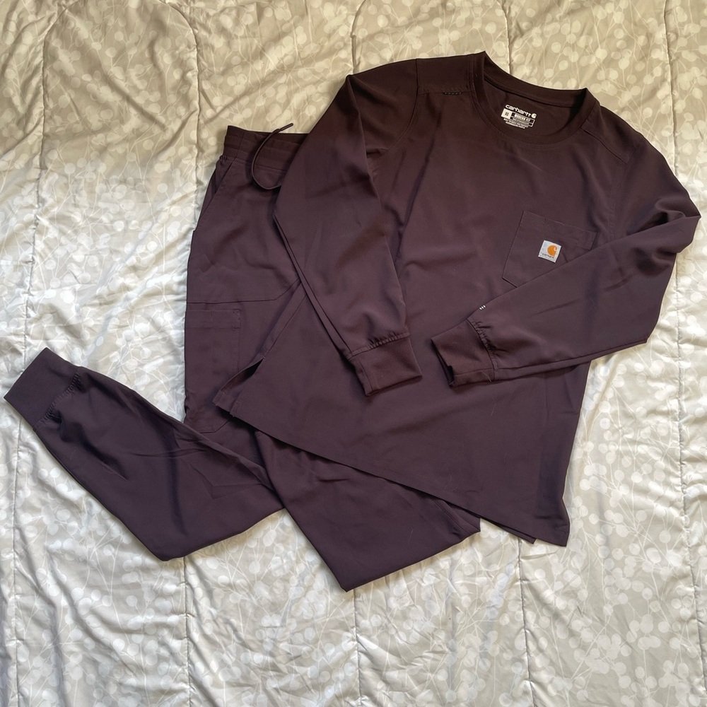 Carhartt Modern Fit scrub set NWOT extra small regular sepia brown